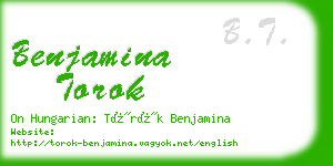 benjamina torok business card
